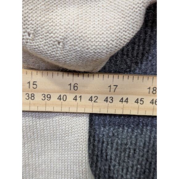 Banana Republic Sunburst Sweater Dress Womens XL Beige V-Neck 100% Wool Pullover - Picture 6 of 9